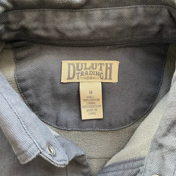 Duluth Trading Co Men Gray Fleece-Lined Barn Coat Jacket Snap Button Size Medium - Picture 3 of 10